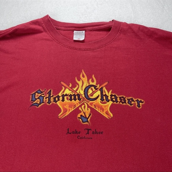 Vintage Lake Tahoe Storm Chasers T-shirt Adult 2XL Rare California Long Sleeve - Picture 2 of 13